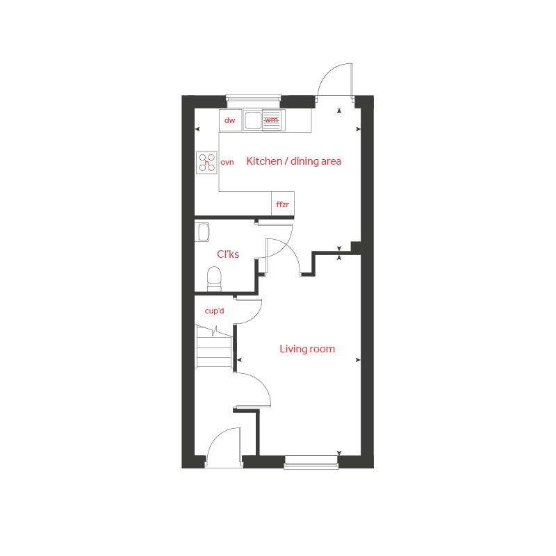 2 bedroom semi-detached house for sale - floorplan