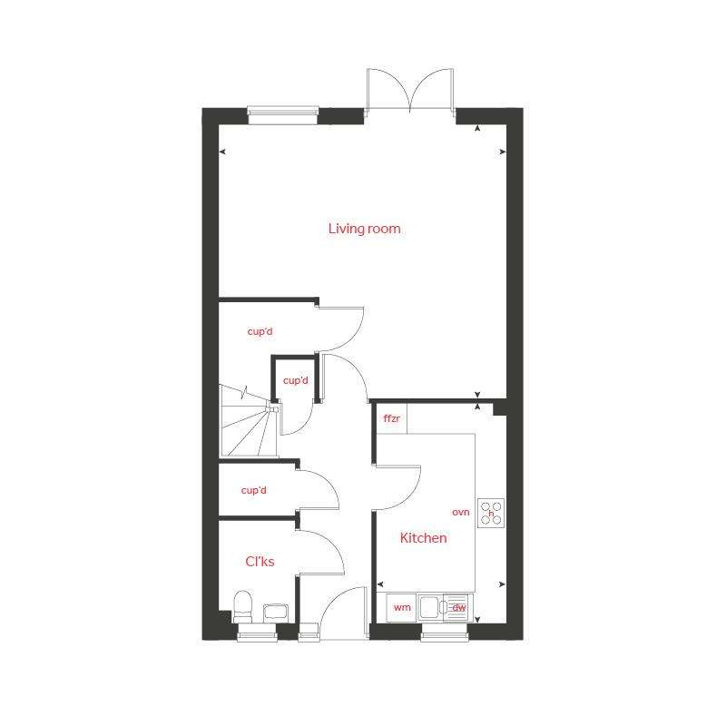 3 bedroom terraced house for sale - floorplan