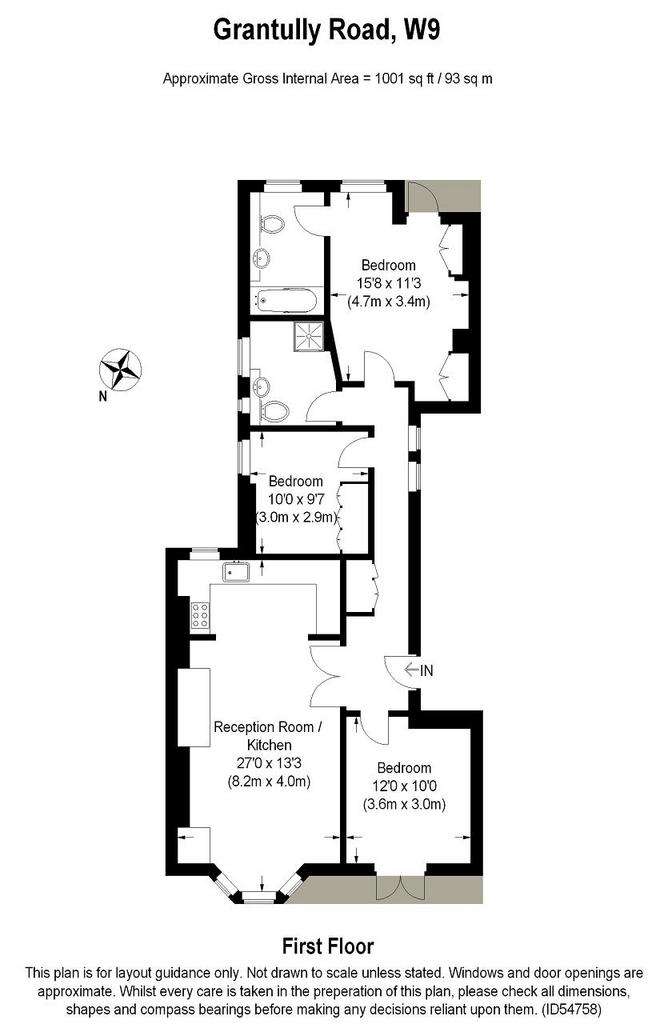 3 bedroom flat to rent - floorplan