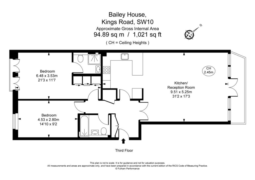 2 bedroom flat to rent - floorplan