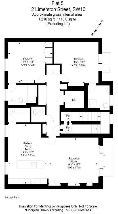 2 bedroom flat to rent - floorplan