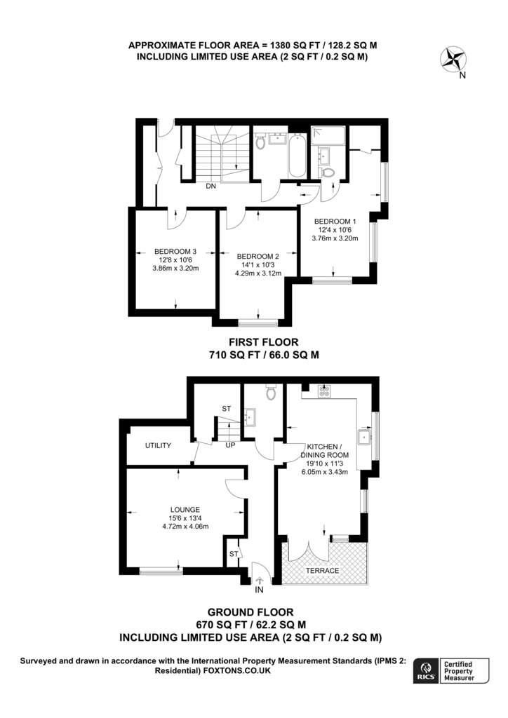 3 bedroom flat to rent - floorplan