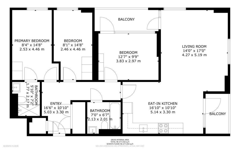 3 bedroom flat to rent - floorplan