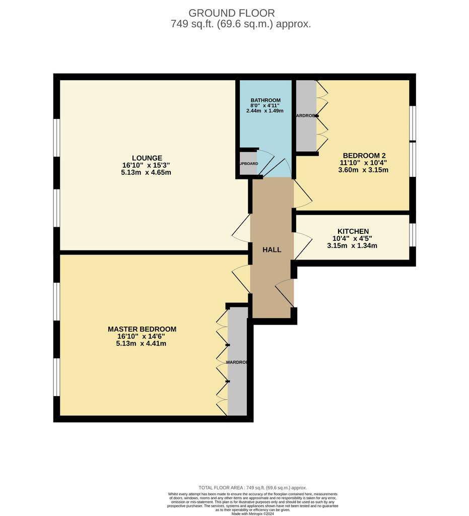 2 bedroom flat to rent - floorplan