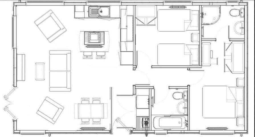 2 bedroom Lodge for sale - floorplan