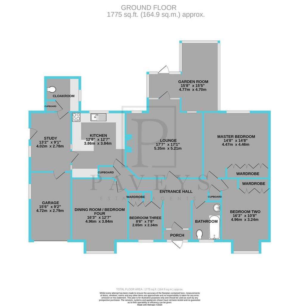 4 bedroom detached bungalow for sale - floorplan