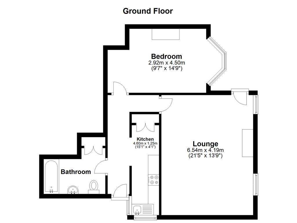 1 bedroom flat to rent - floorplan