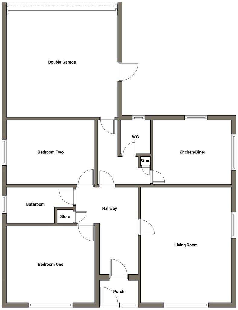 2 bedroom detached bungalow for sale - floorplan