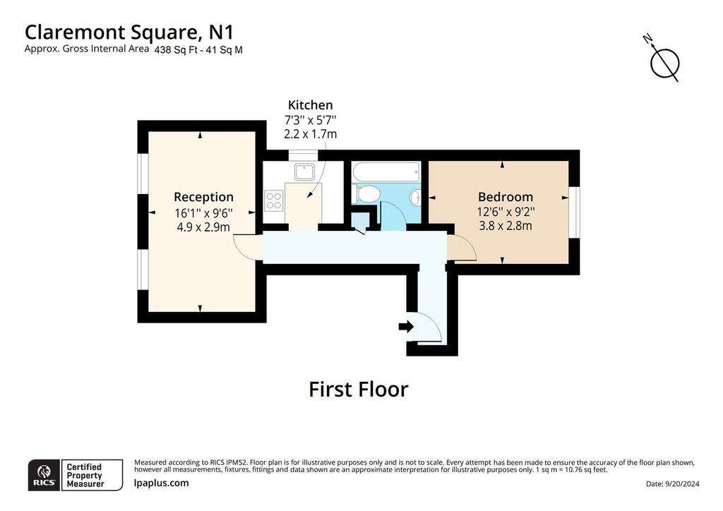 1 bedroom flat for sale - floorplan