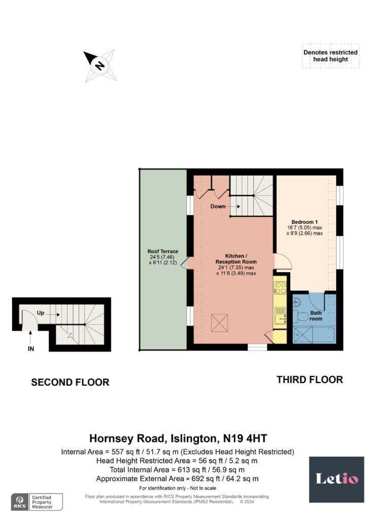 1 bedroom flat to rent - floorplan