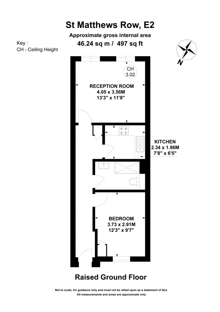 1 bedroom flat to rent - floorplan