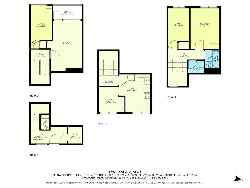 3 bedroom maisonette to rent - floorplan