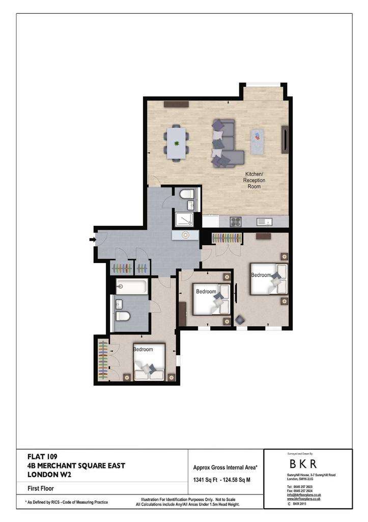 3 bedroom flat to rent - floorplan