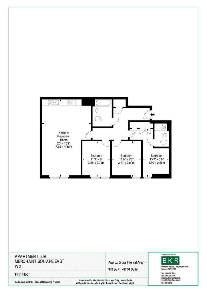 3 bedroom flat to rent - floorplan