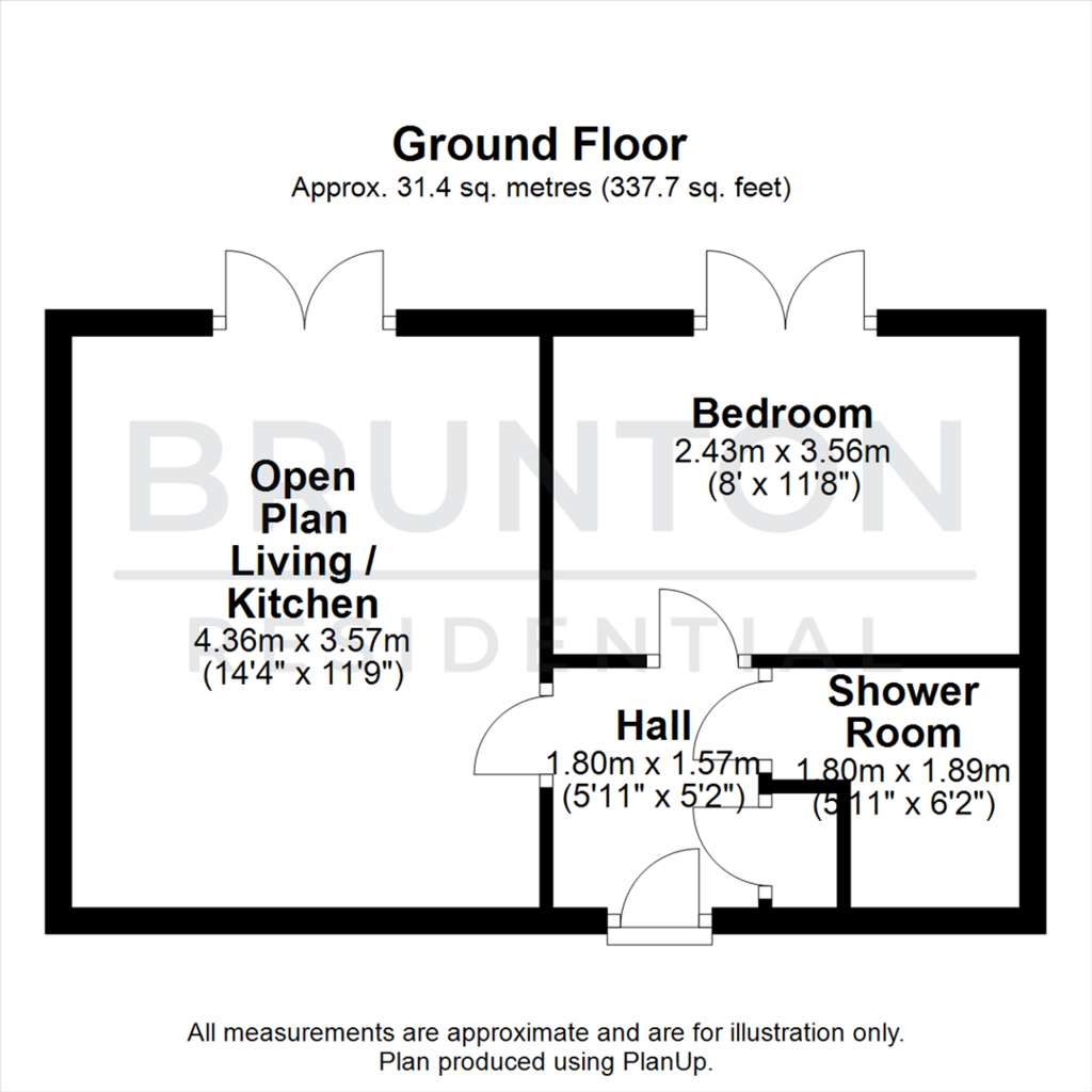 1 bedroom flat for sale - floorplan