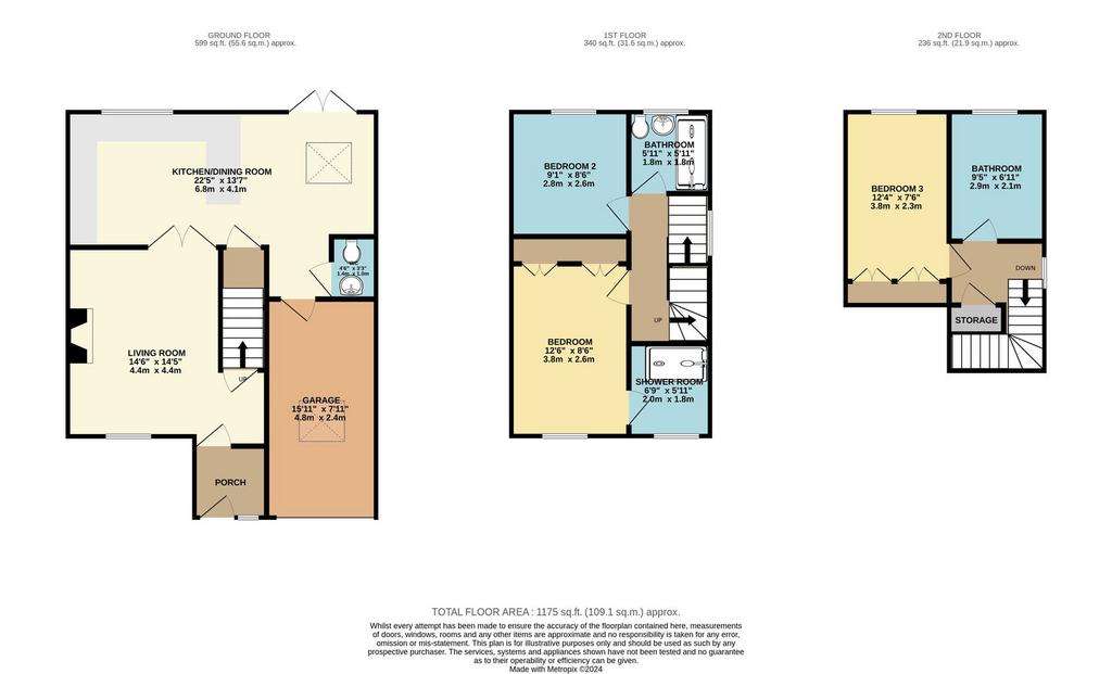 3 bedroom semi-detached house for sale - floorplan