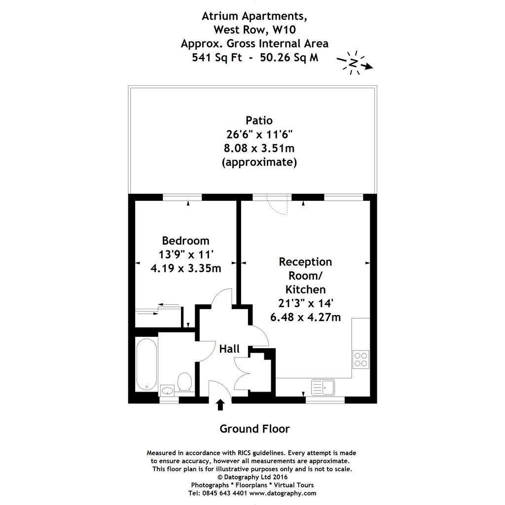 1 bedroom flat to rent - floorplan