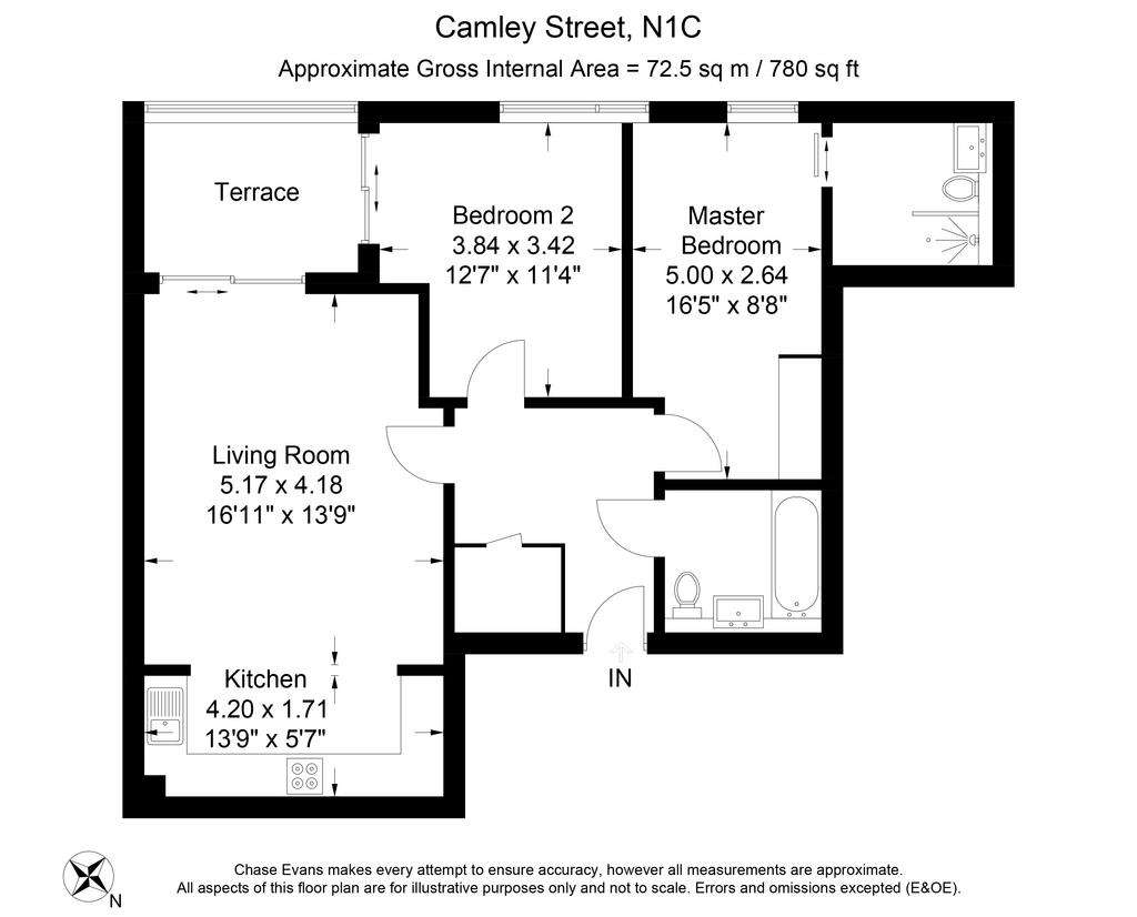 2 bedroom flat to rent - floorplan