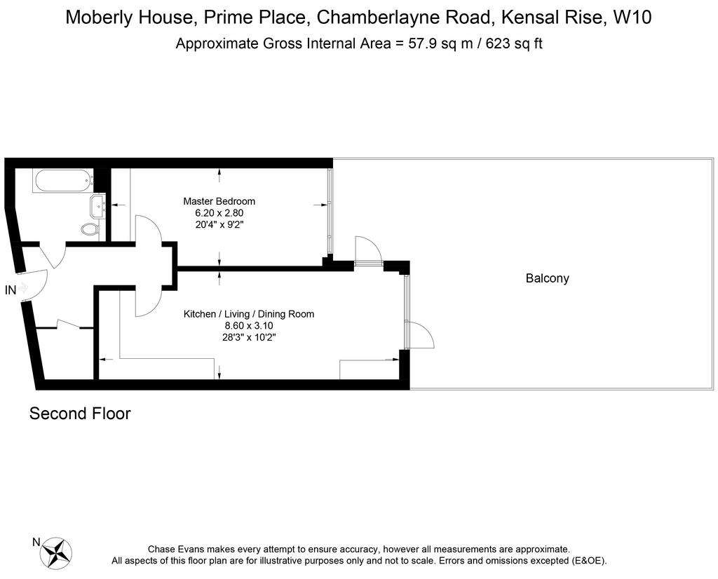 1 bedroom flat to rent - floorplan