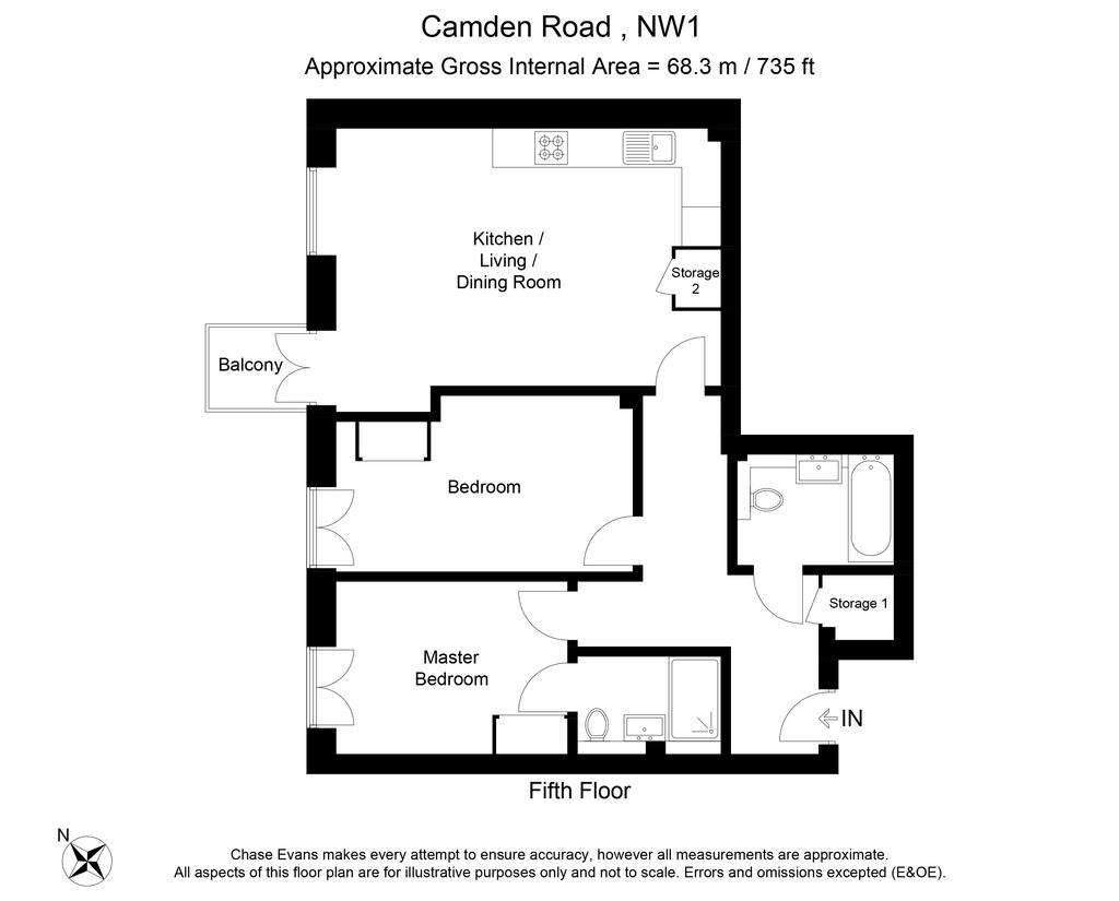 2 bedroom flat to rent - floorplan