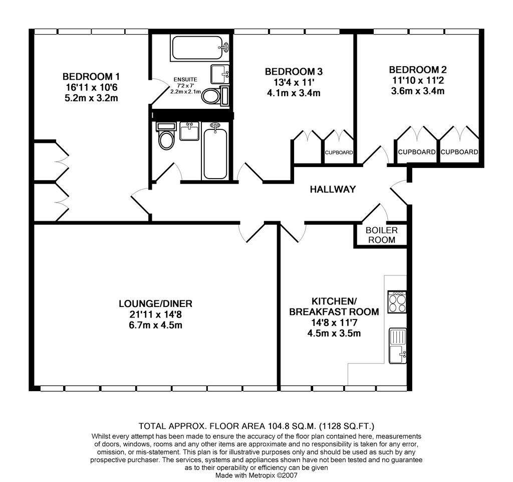 3 bedroom flat to rent - floorplan