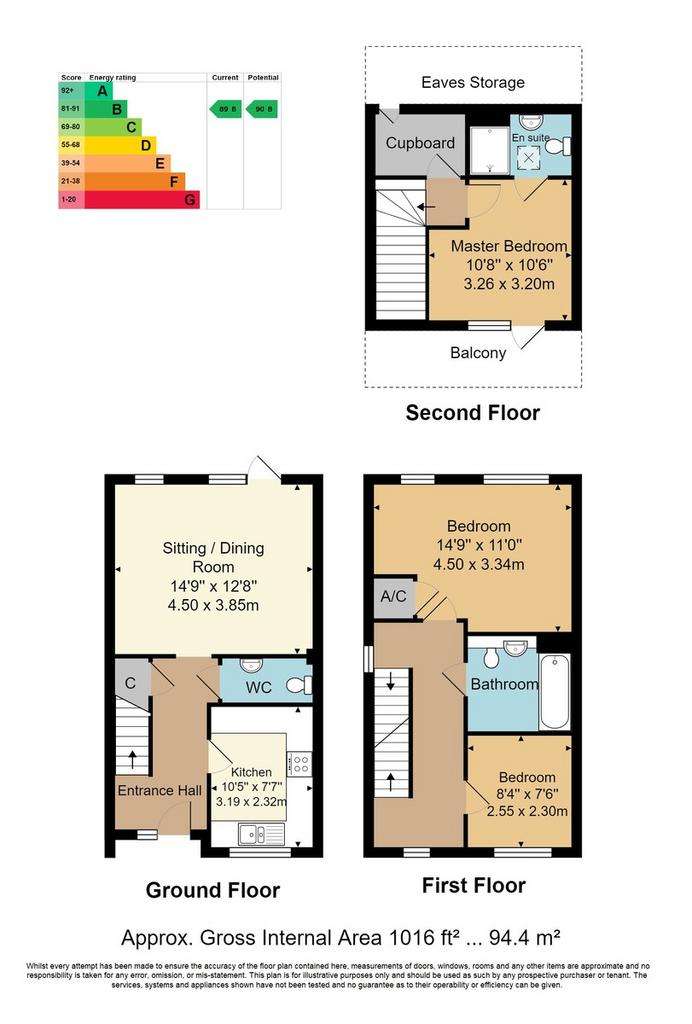 3 bedroom semi-detached house for sale - floorplan