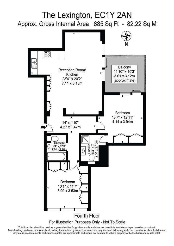 2 bedroom flat to rent - floorplan