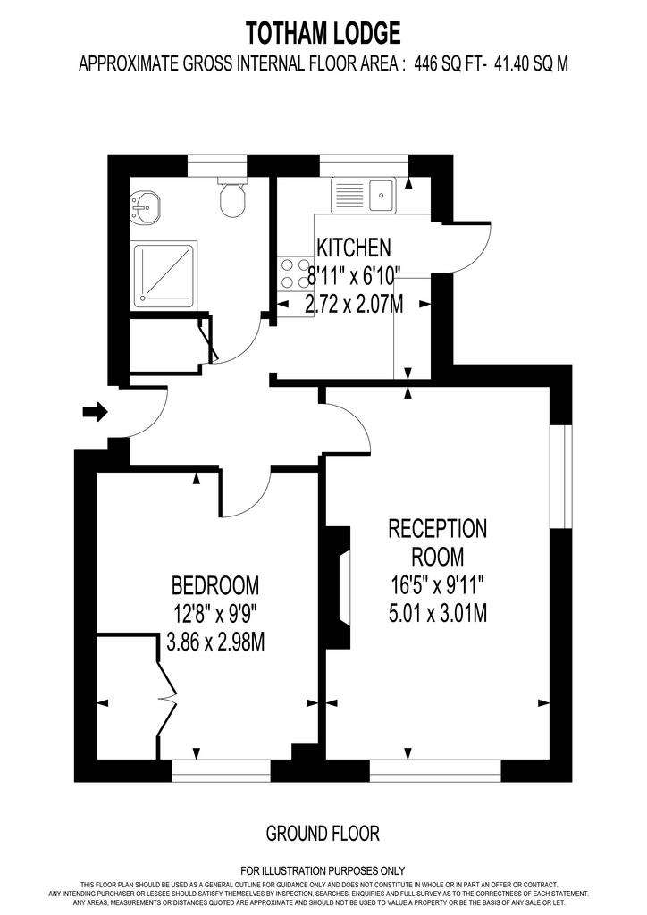 1 bedroom flat to rent - floorplan