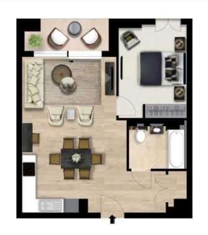 1 bedroom flat to rent - floorplan