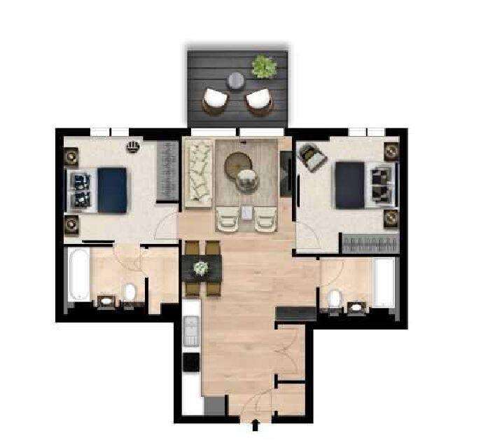 2 bedroom flat to rent - floorplan