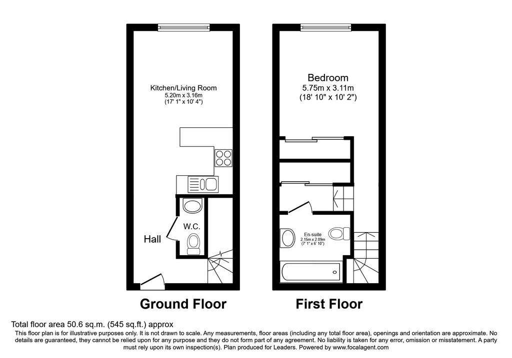 1 bedroom flat to rent - floorplan