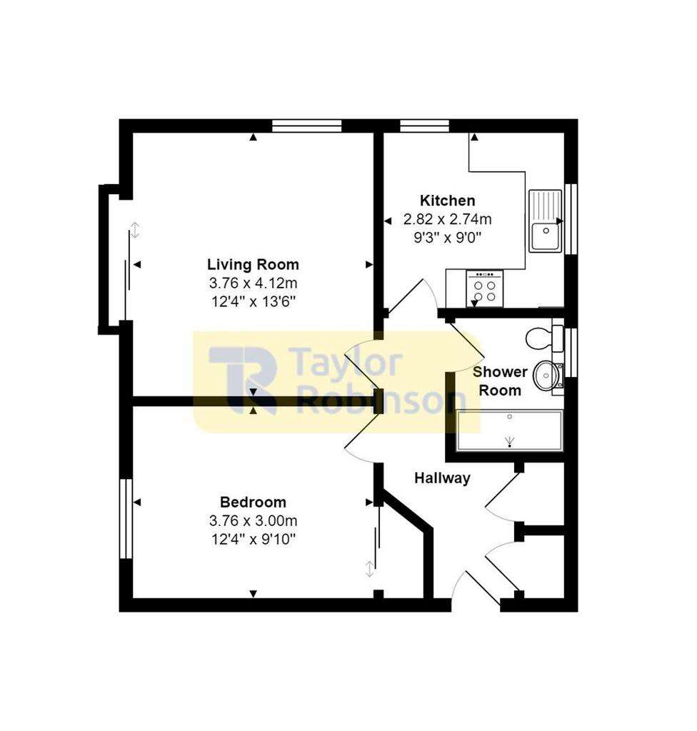 1 bedroom flat to rent - floorplan