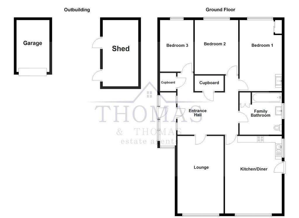 3 bedroom detached bungalow for sale - floorplan