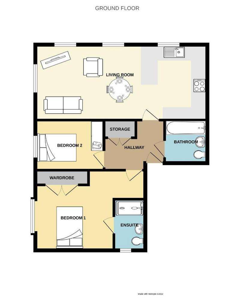 2 bedroom flat to rent - floorplan