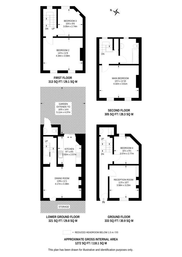 4 bedroom terraced house to rent - floorplan