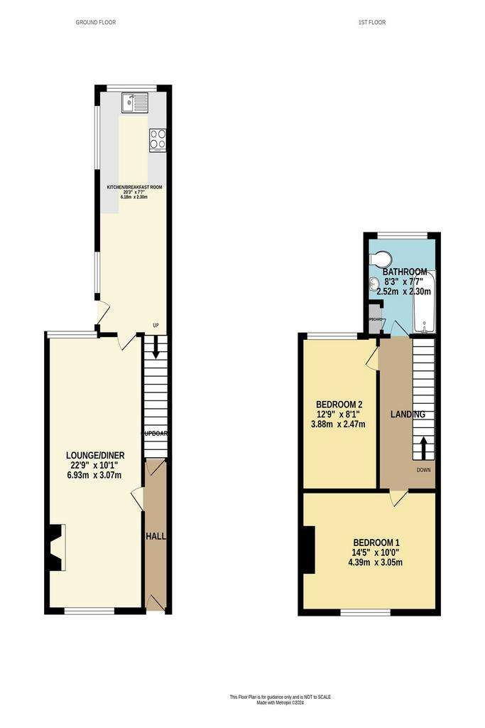 2 bedroom detached house to rent - floorplan