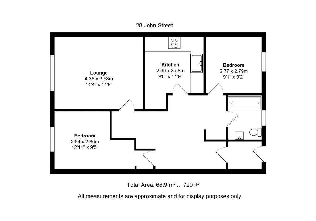 2 bedroom flat to rent - floorplan