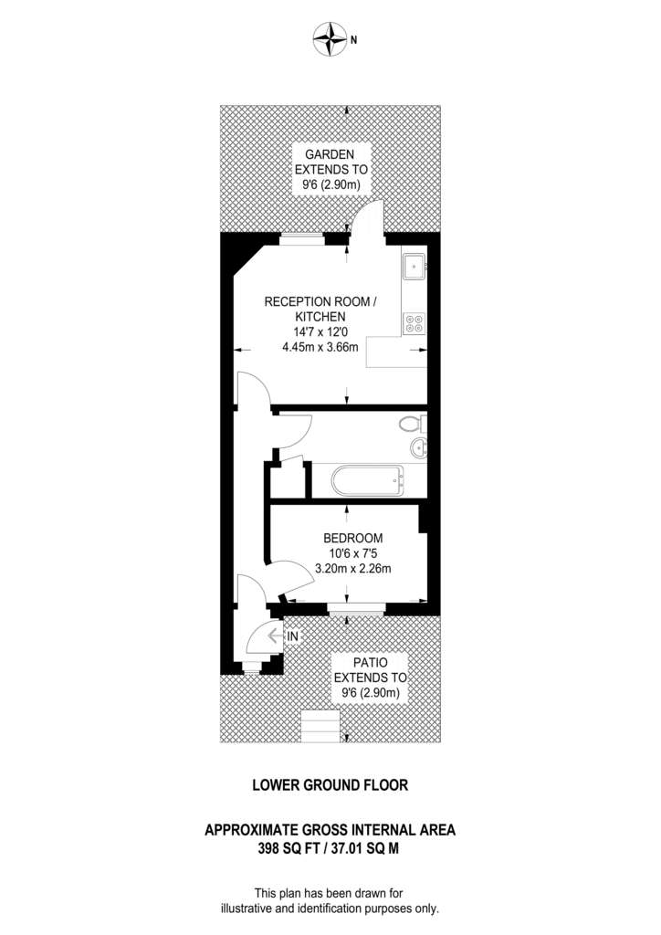 1 bedroom flat to rent - floorplan