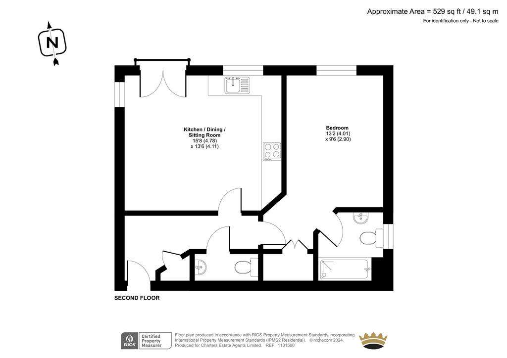 1 bedroom flat to rent - floorplan