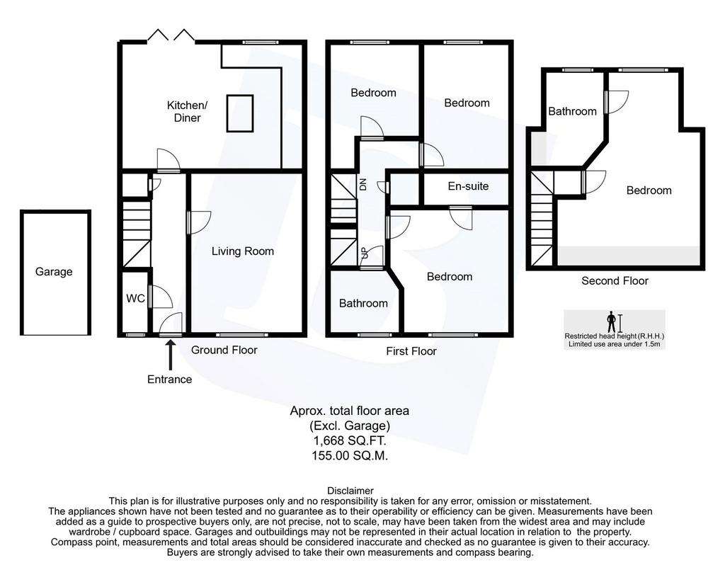 4 bedroom terraced house for sale - floorplan