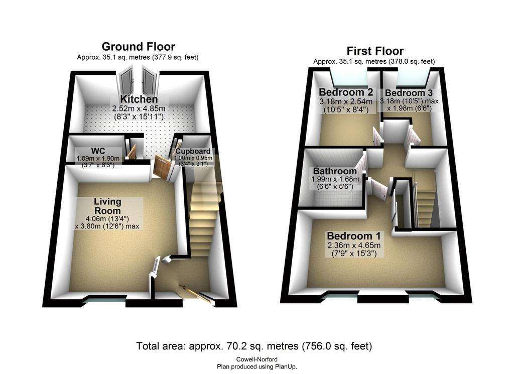 3 bedroom semi-detached house to rent - floorplan