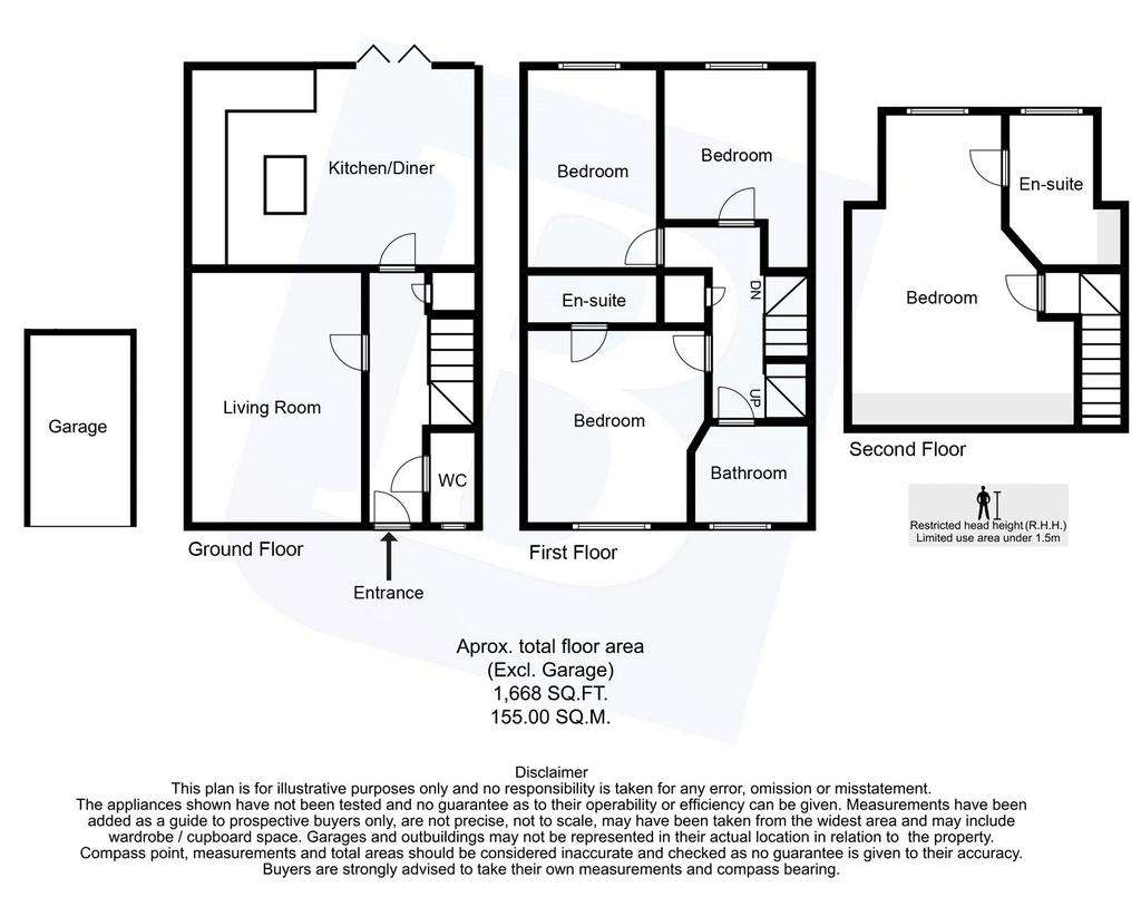 4 bedroom end of terrace house for sale - floorplan