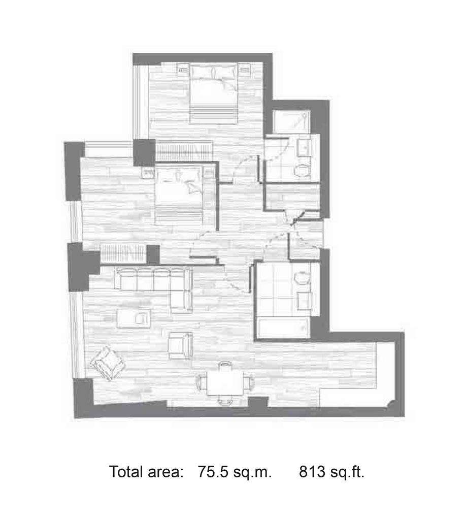 2 bedroom flat to rent - floorplan