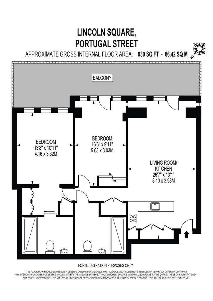 2 bedroom flat to rent - floorplan