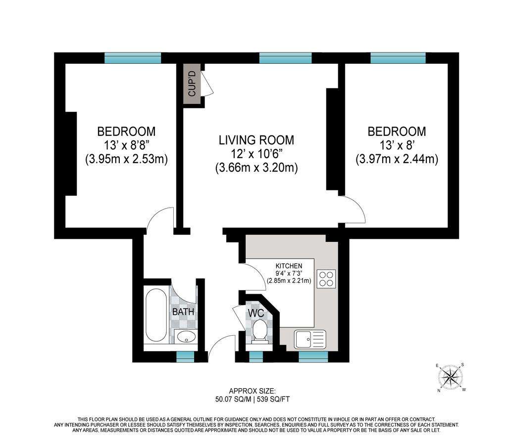 2 bedroom flat to rent - floorplan