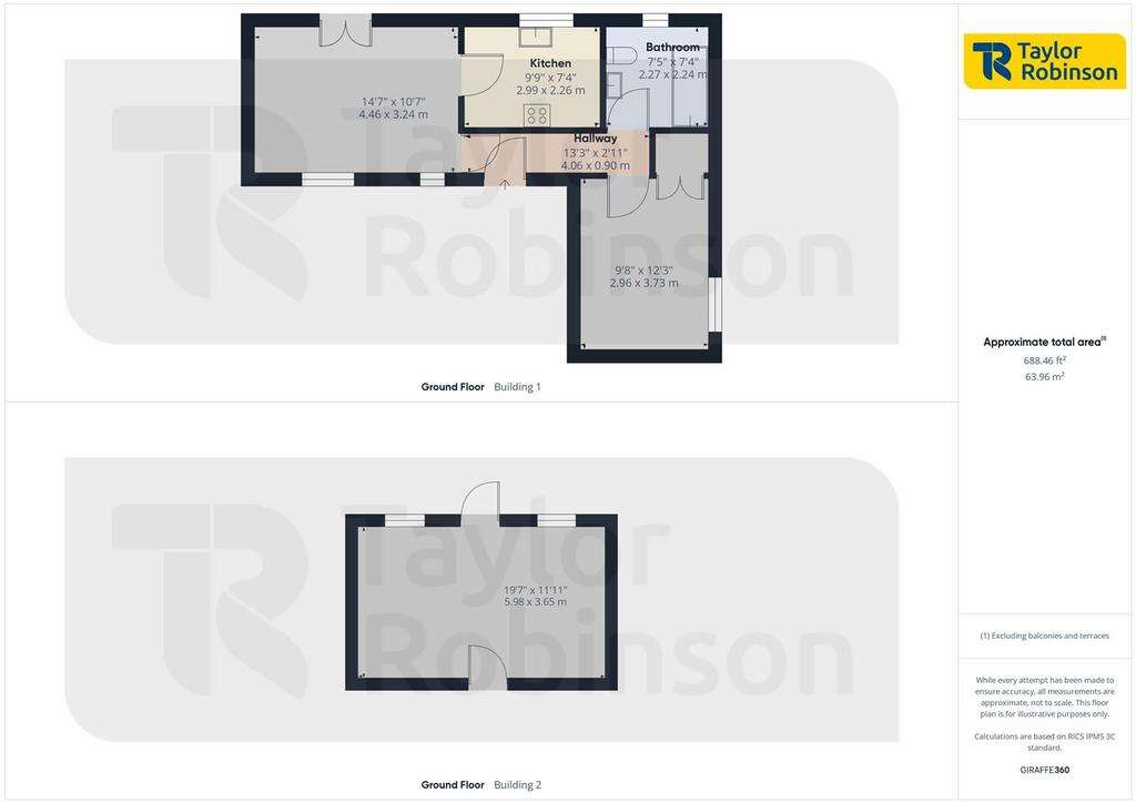 1 bedroom bungalow to rent - floorplan