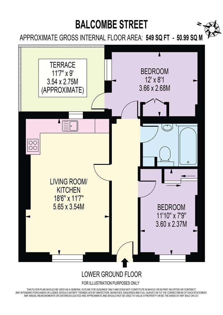 2 bedroom flat to rent - floorplan