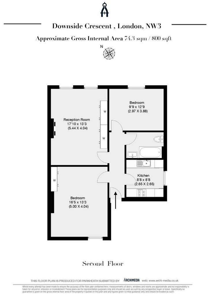 2 bedroom flat to rent - floorplan