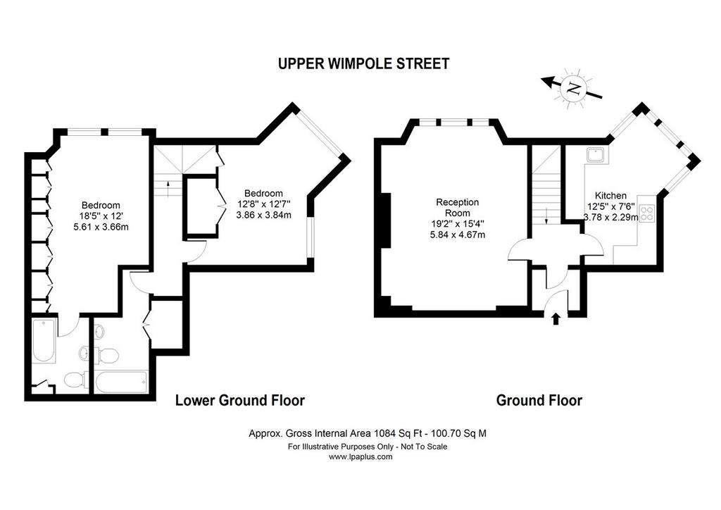 2 bedroom flat to rent - floorplan