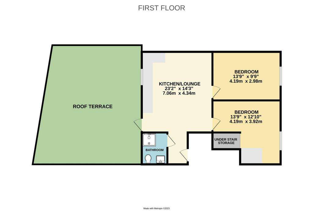 2 bedroom flat to rent - floorplan